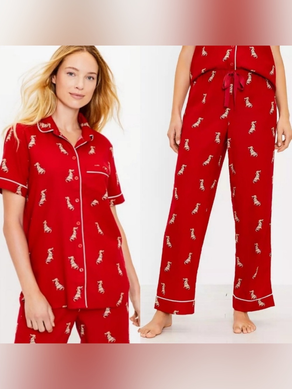 Loft Dachshund Christmas pajama set-Size Large